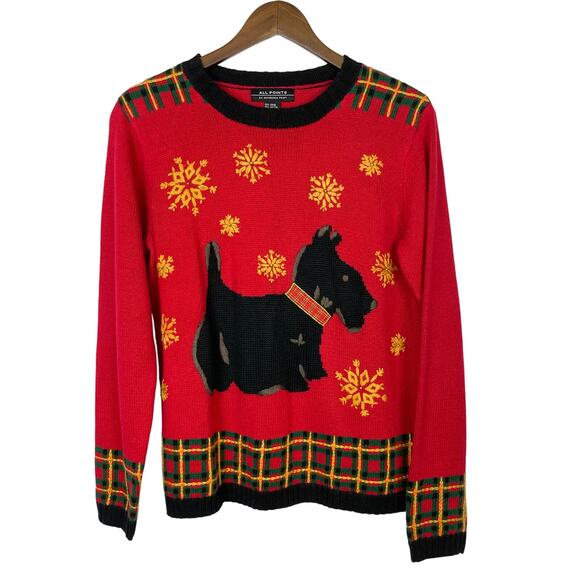 NWOT All Points by Reference Point | Scottish Terrier Dog Holiday Knit Sweater - Picture 1 of 7